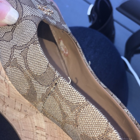 COACH New York Ferry Platform Wedge Open Toe Sandals w/logo throughout - Size 8B - Picture 17 of 17